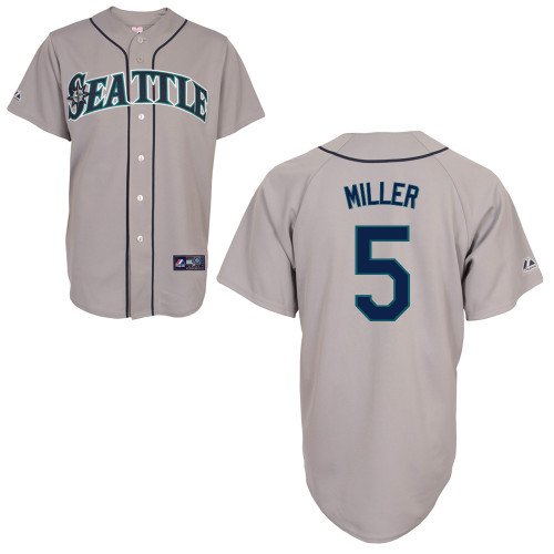 Brad Miller #5 mlb Jersey-Seattle Mariners Women's Authentic Road Gray Cool Base Baseball Jersey